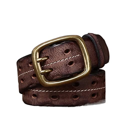 Raiser ヴィンテージメンズ3.8cm幅ダブルブレストベルト牛革ダブル